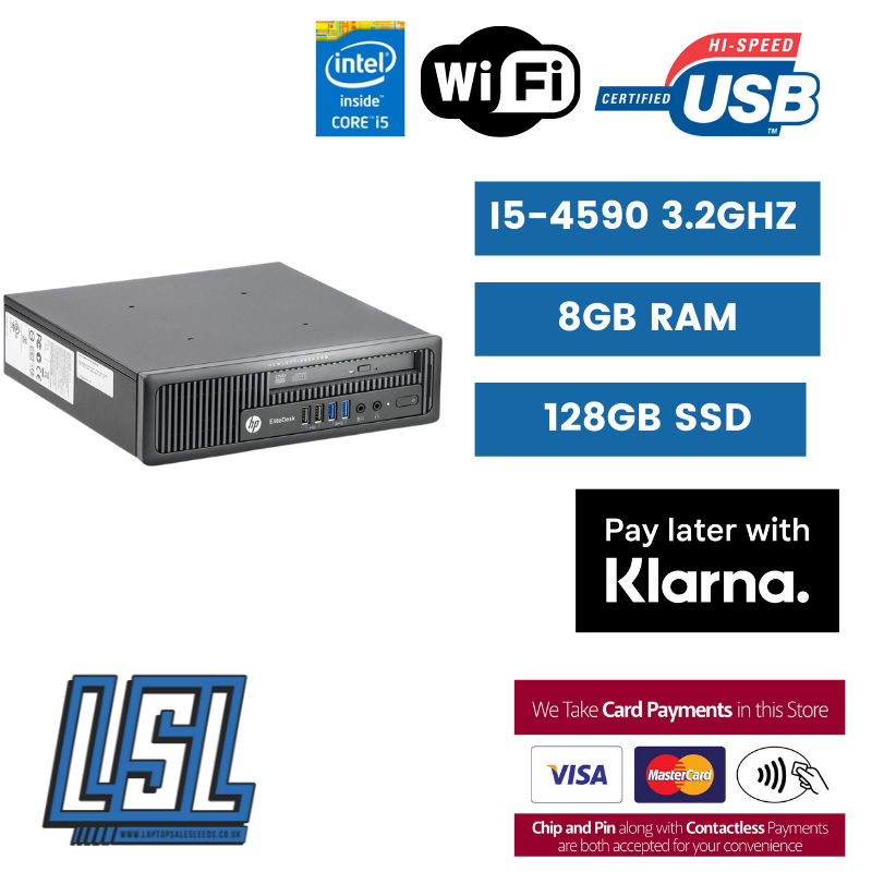 HP EliteDesk 800 G1 USFF i5-4590 8GB RAM 128GB SSD WIFI WIN PRO  Laptop Sales Leeds